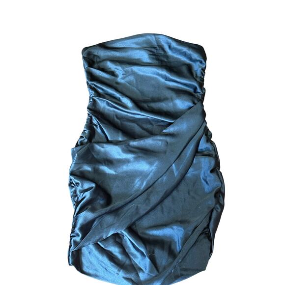 NWT Lioness Love Lane Strapless Ruched Black Mini Dress Size Small Urban Chic - Picture 3 of 16